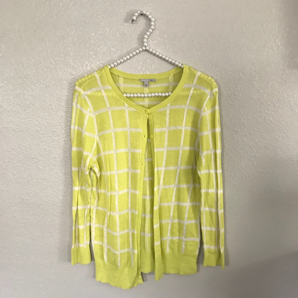 Nordstrom Halogen yellow cardigan sweater size S